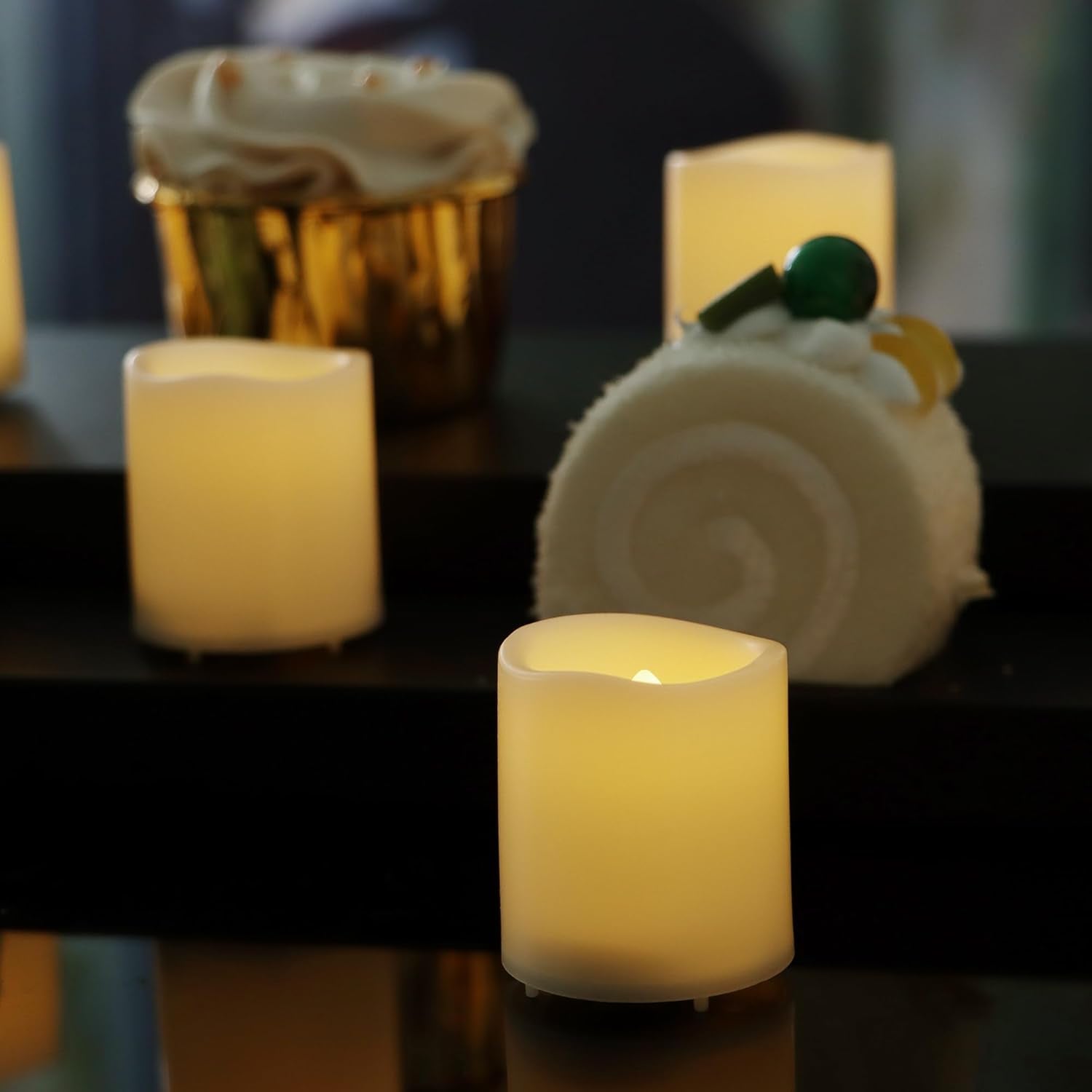 Battery Operated Flameless Votive Candles Small Bright Flickering LED Candle Lights for Wedding Party Table Centerpieces Halloween Christmas Decorations Batteries Incl Warm White 6 Pack
