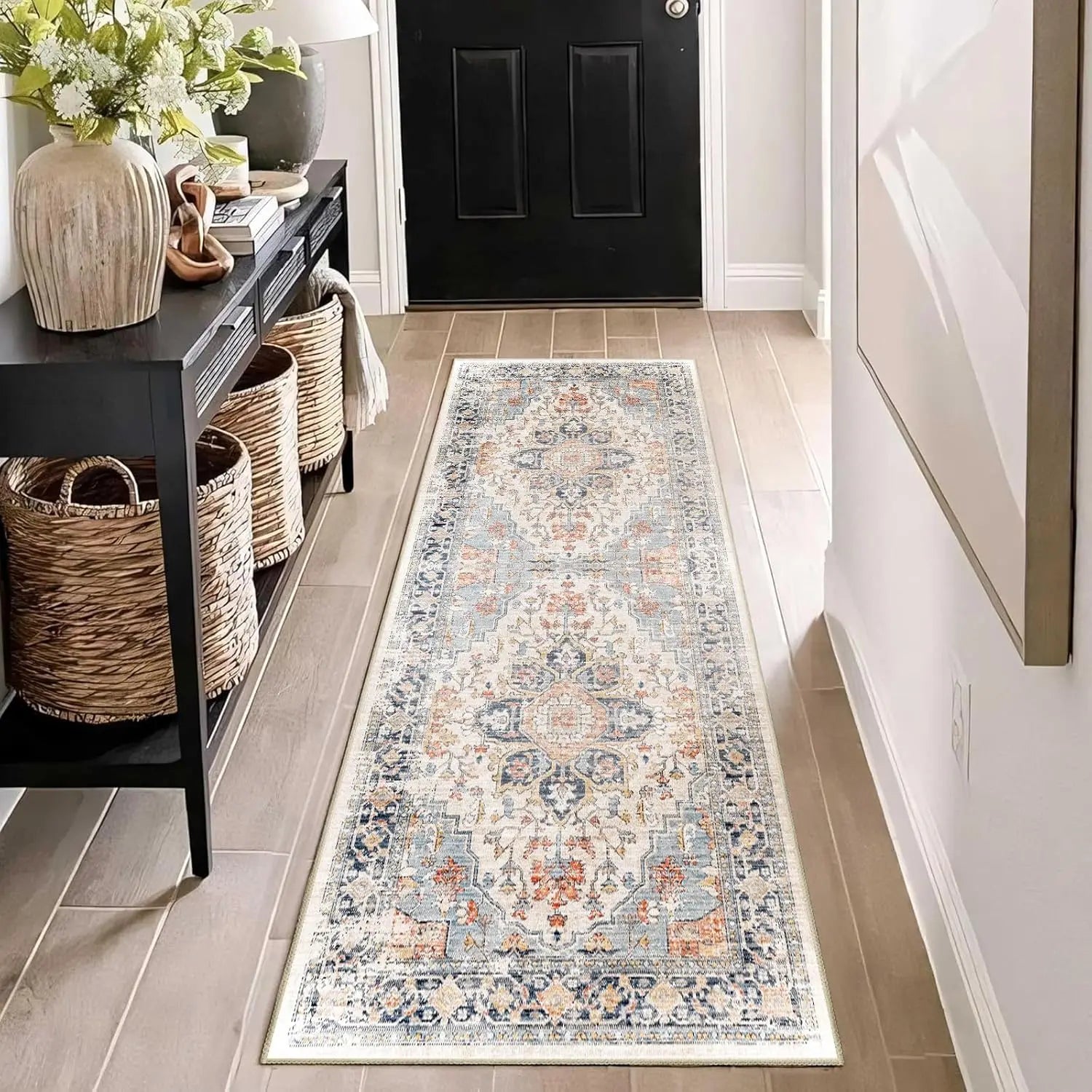 Runner Rugs Bohemian Kitchen Long Carpet Soft and Anti-Slip Living Room and Bedroom Entrance Floor Mat Home Decoration