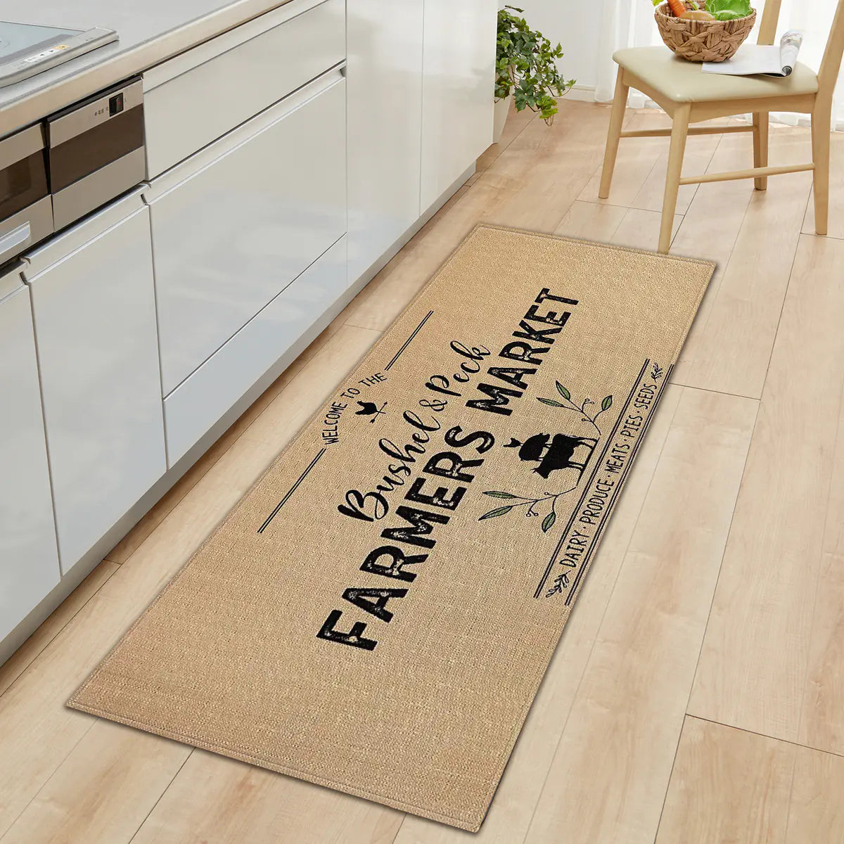 Geometric Kitchen Utensil and Spice Runner Mat