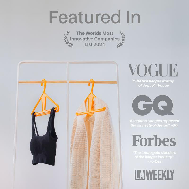Kangaroo Hanger 100% Recycled - for Hanging Everything in Your Closet - Pants, Shirts, Suits, Dresses, Multifunction, Straps, Closet Organizer