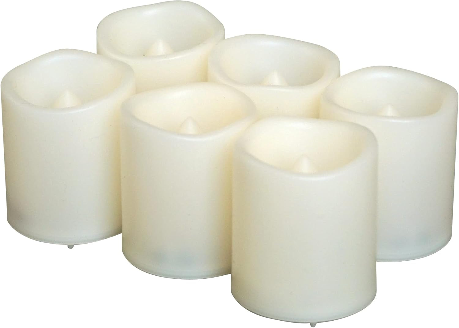 Battery Operated Flameless Votive Candles Small Bright Flickering LED Candle Lights for Wedding Party Table Centerpieces Halloween Christmas Decorations Batteries Incl Warm White 6 Pack
