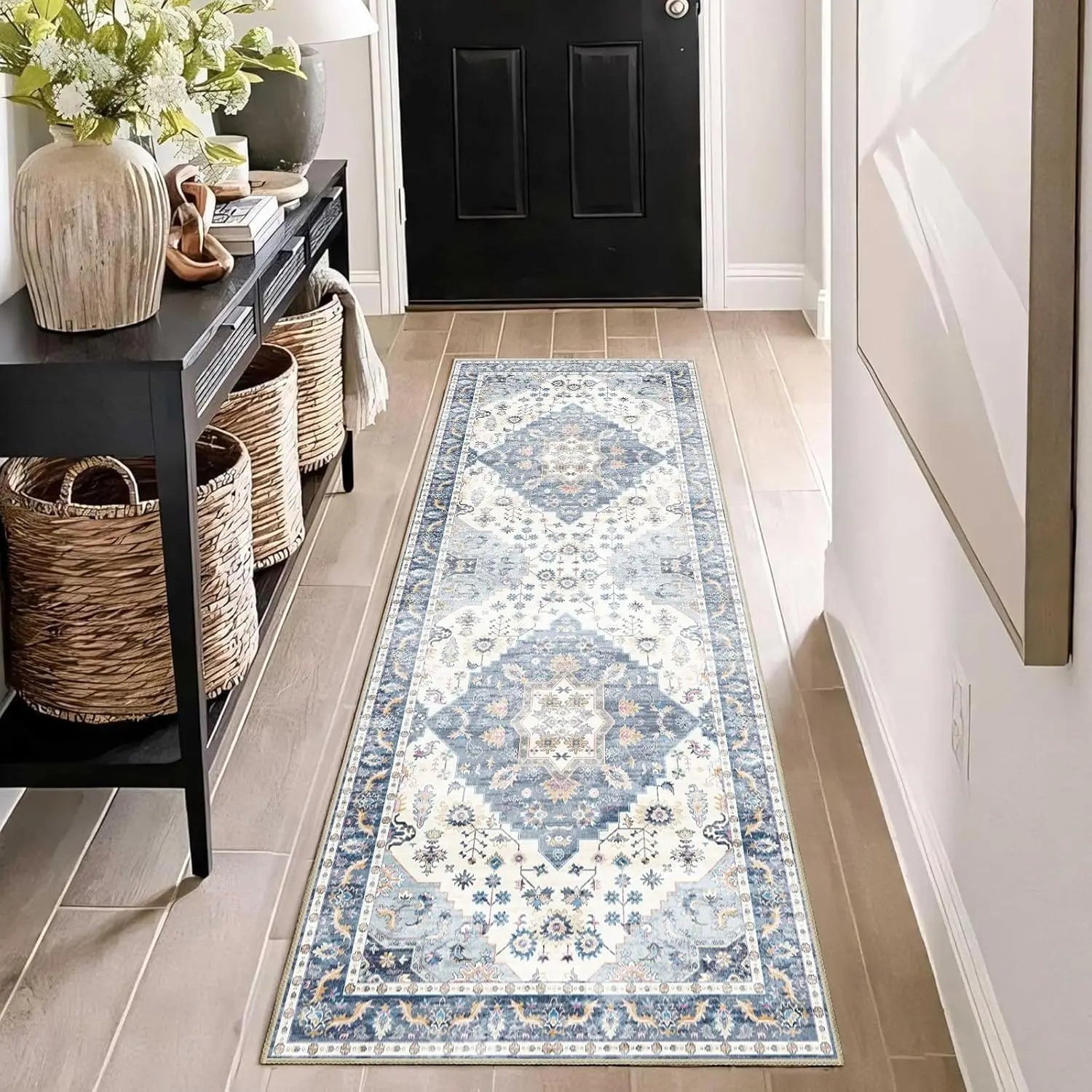 Runner Rugs Bohemian Kitchen Long Carpet Soft and Anti-Slip Living Room and Bedroom Entrance Floor Mat Home Decoration