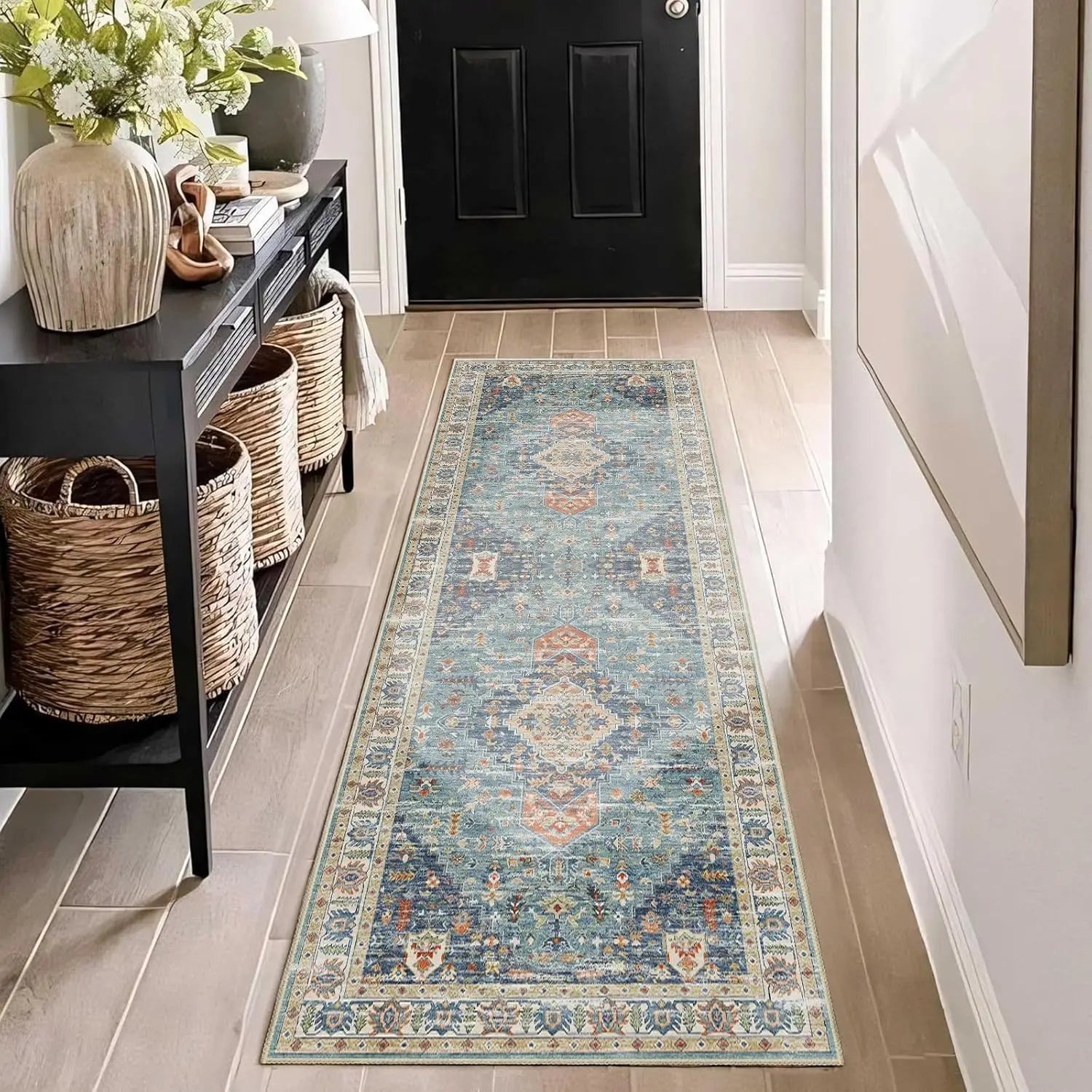 Runner Rugs Bohemian Kitchen Long Carpet Soft and Anti-Slip Living Room and Bedroom Entrance Floor Mat Home Decoration