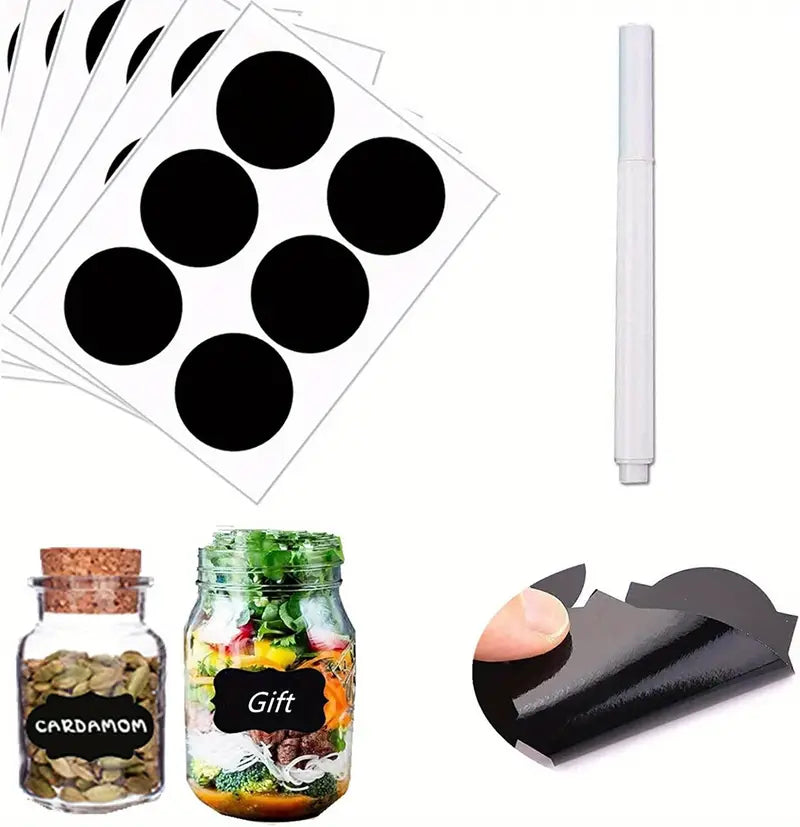 120pcs Erasable Chalkboard Labels with Pen for Jars