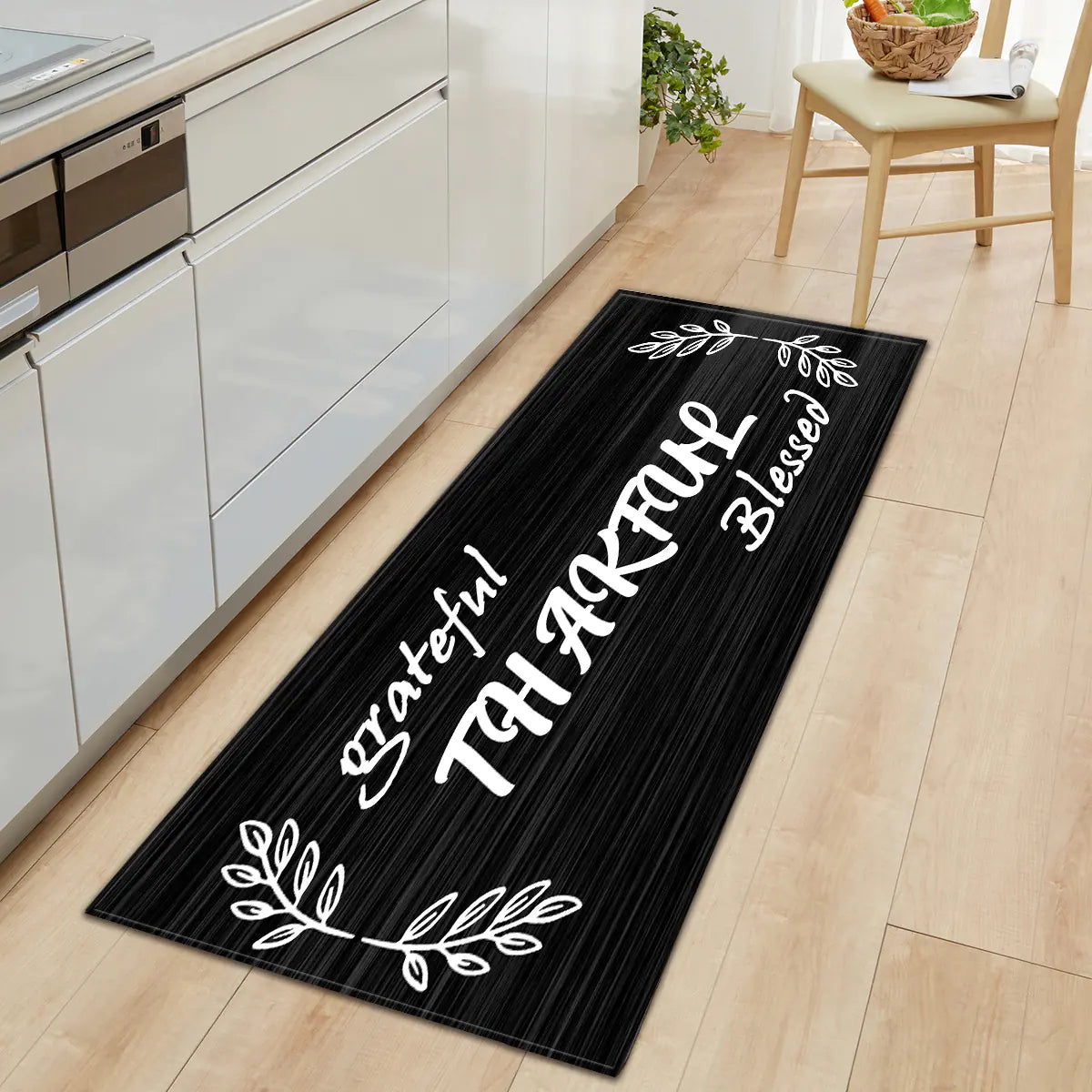 Geometric Kitchen Utensil and Spice Runner Mat