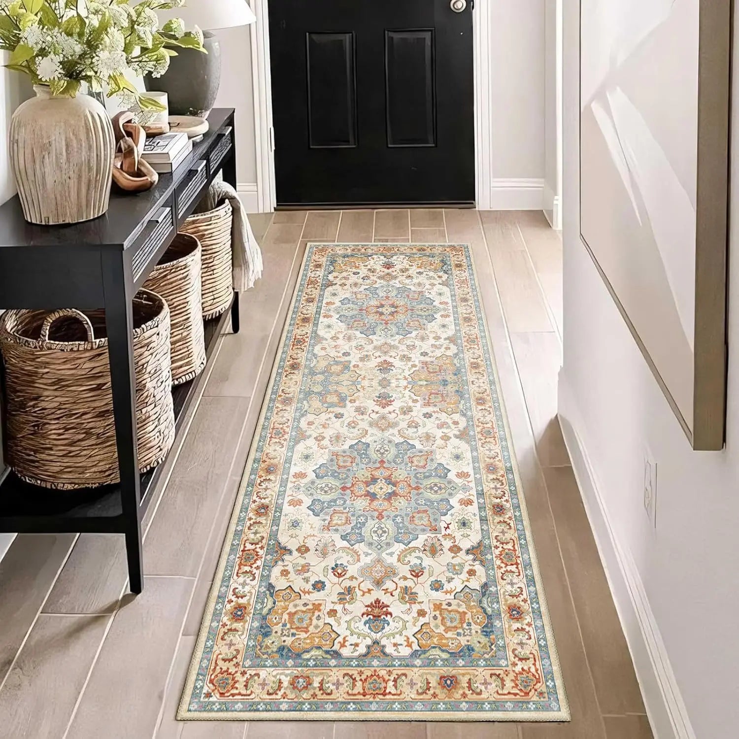 Runner Rugs Bohemian Kitchen Long Carpet Soft and Anti-Slip Living Room and Bedroom Entrance Floor Mat Home Decoration