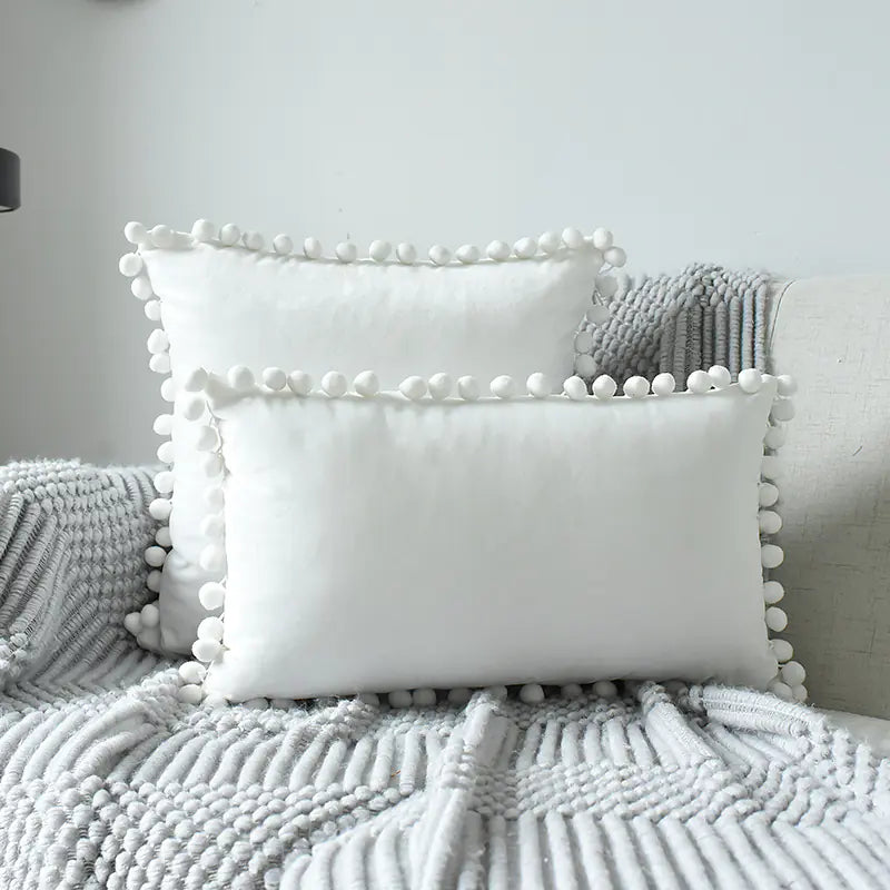 Ins Style Velvet Sofa Ball Pillowcase Cushion Rectangle
