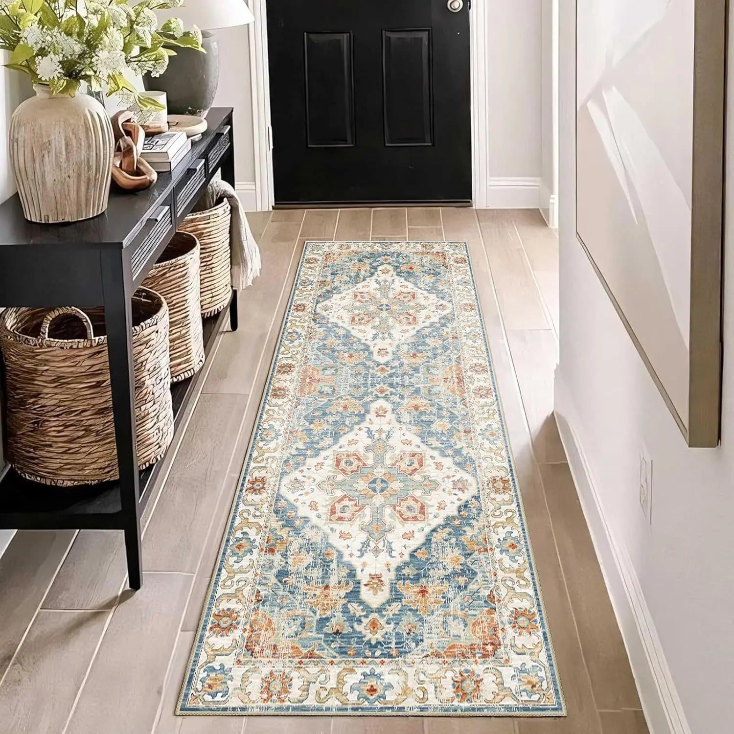 Runner Rugs Bohemian Kitchen Long Carpet Soft and Anti-Slip Living Room and Bedroom Entrance Floor Mat Home Decoration