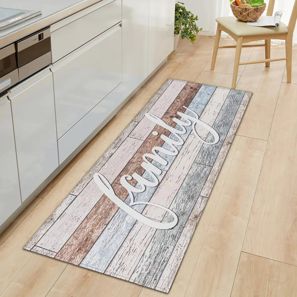Geometric Kitchen Utensil and Spice Runner Mat