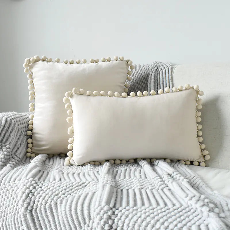 Ins Style Velvet Sofa Ball Pillowcase Cushion Rectangle