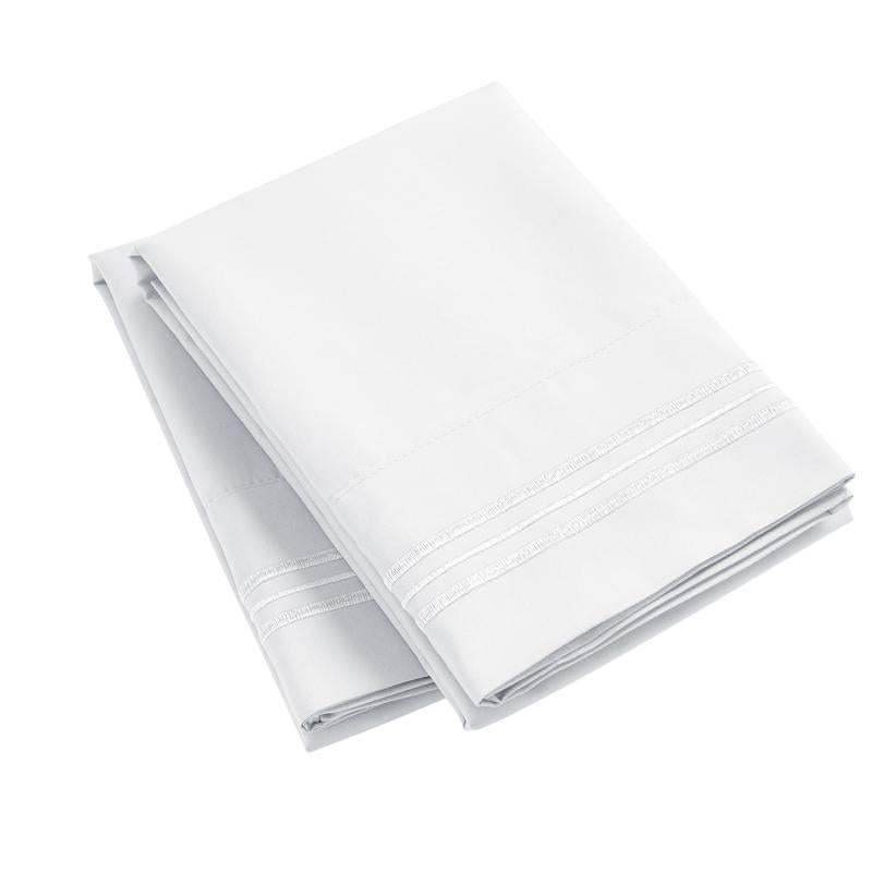 Mellanni Pillowcases, Set of 2, Iconic Collection Microfiber Pillow Covers - Hotel Luxury, Extra Soft, Cooling - Wrinkle, Fade, Stain Resistant