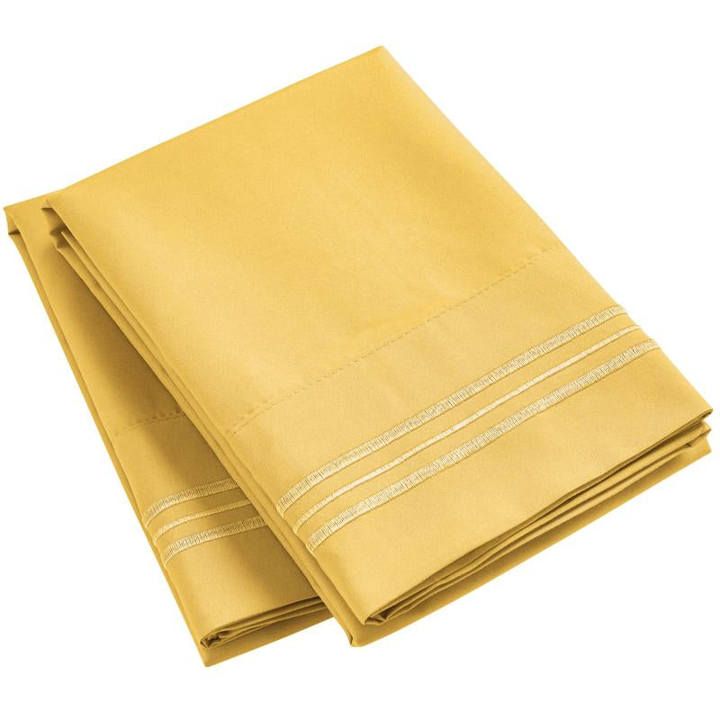 Mellanni Pillowcases, Set of 2, Iconic Collection Microfiber Pillow Covers - Hotel Luxury, Extra Soft, Cooling - Wrinkle, Fade, Stain Resistant