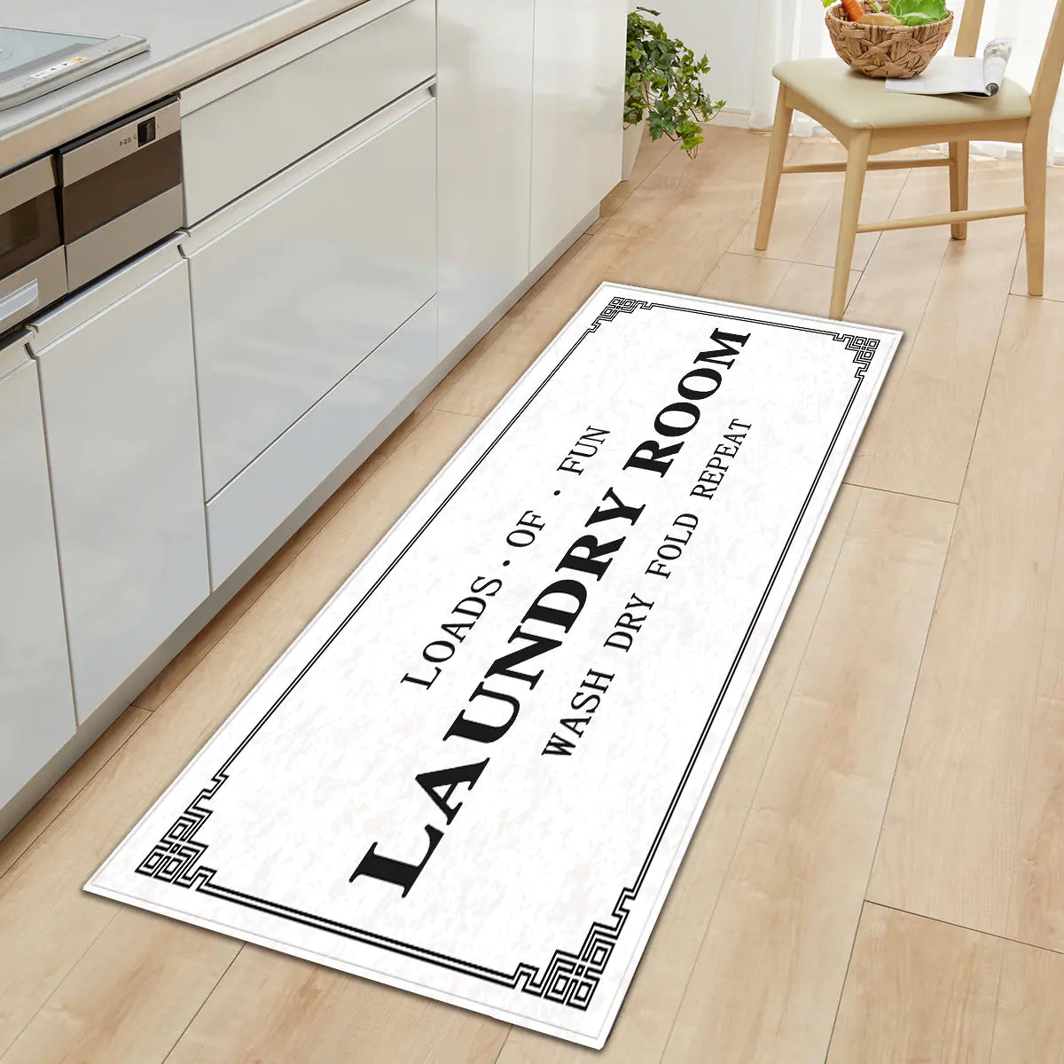 Geometric Kitchen Utensil and Spice Runner Mat