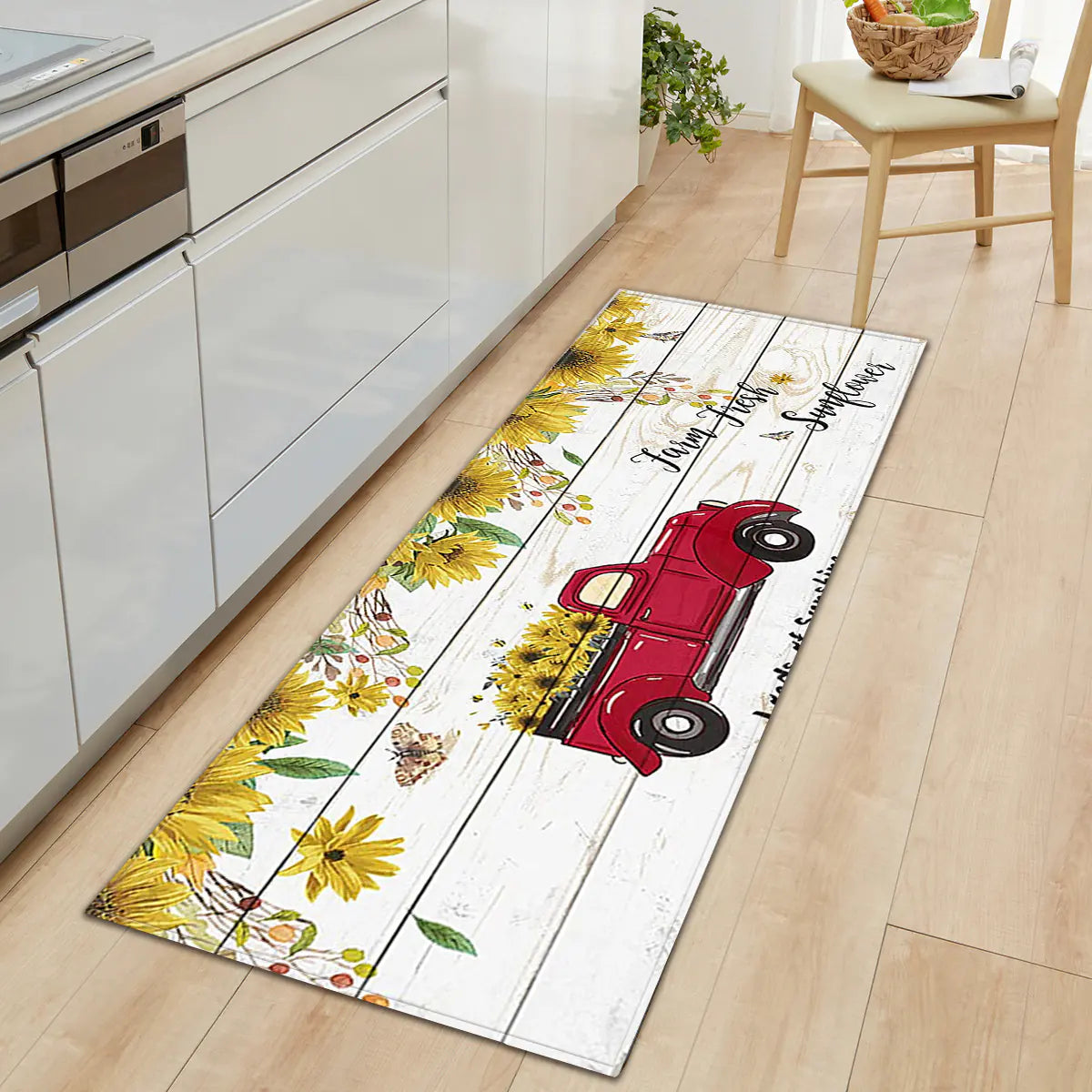 Geometric Kitchen Utensil and Spice Runner Mat
