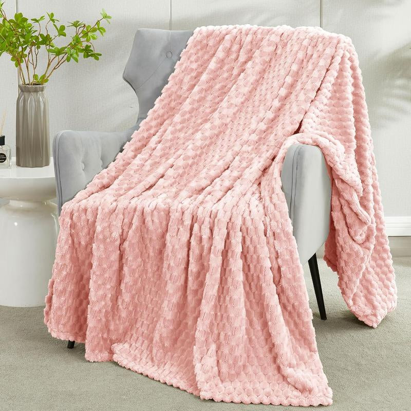 White Fleece Throw Blanket for Couch - Super Soft Cozy Blankets for Women, Cute Small Blanket for Girls, 50X60 Inches