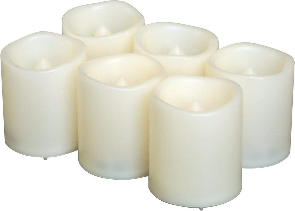 Battery Operated Flameless Votive Candles Small Bright Flickering LED Candle Lights for Wedding Party Table Centerpieces Halloween Christmas Decorations Batteries Incl Warm White 6 Pack