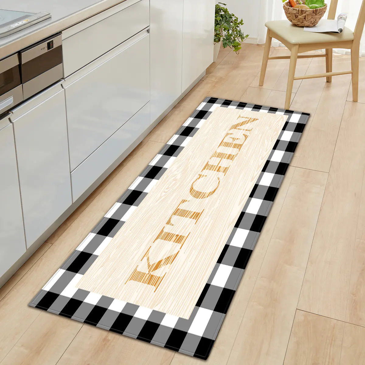 Geometric Kitchen Utensil and Spice Runner Mat