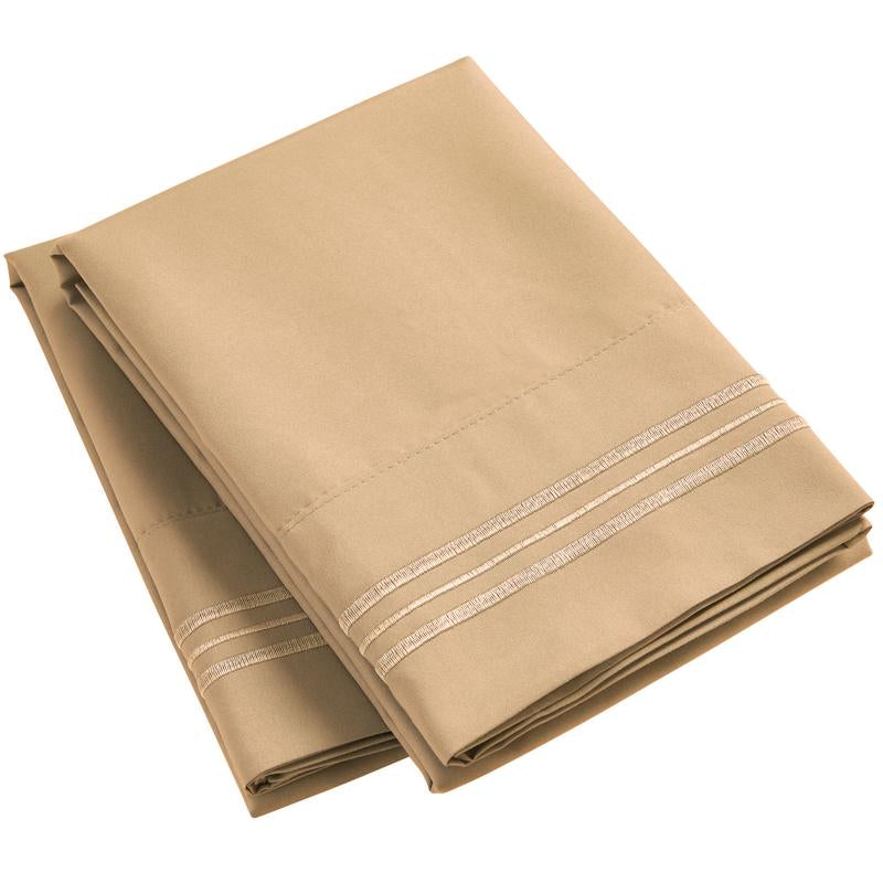 Mellanni Pillowcases, Set of 2, Iconic Collection Microfiber Pillow Covers - Hotel Luxury, Extra Soft, Cooling - Wrinkle, Fade, Stain Resistant