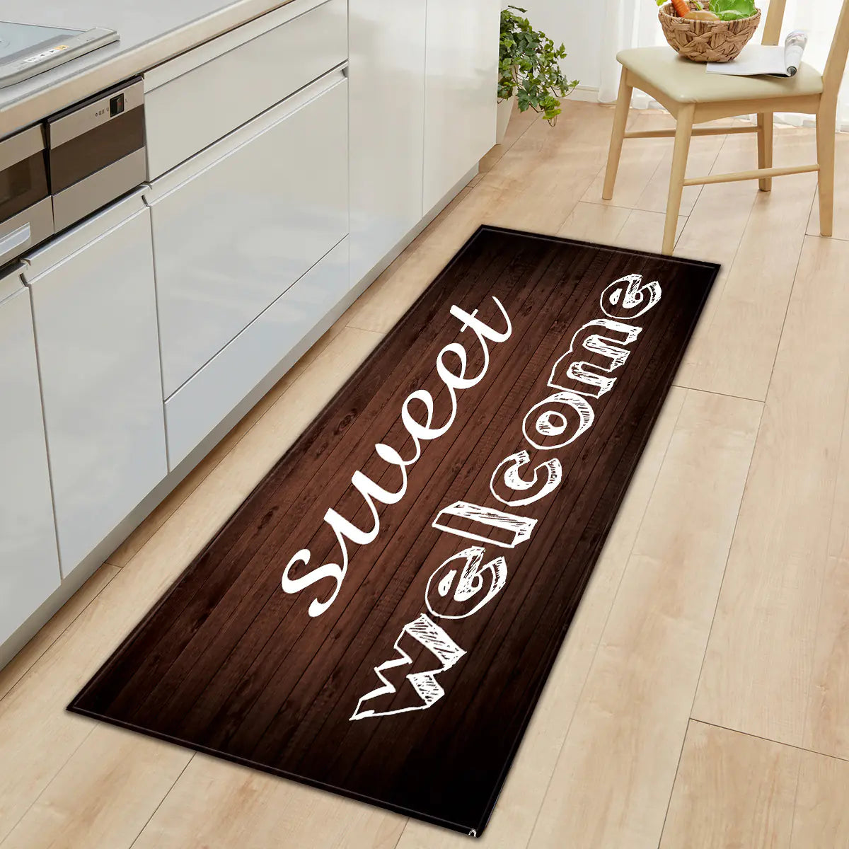 Geometric Kitchen Utensil and Spice Runner Mat