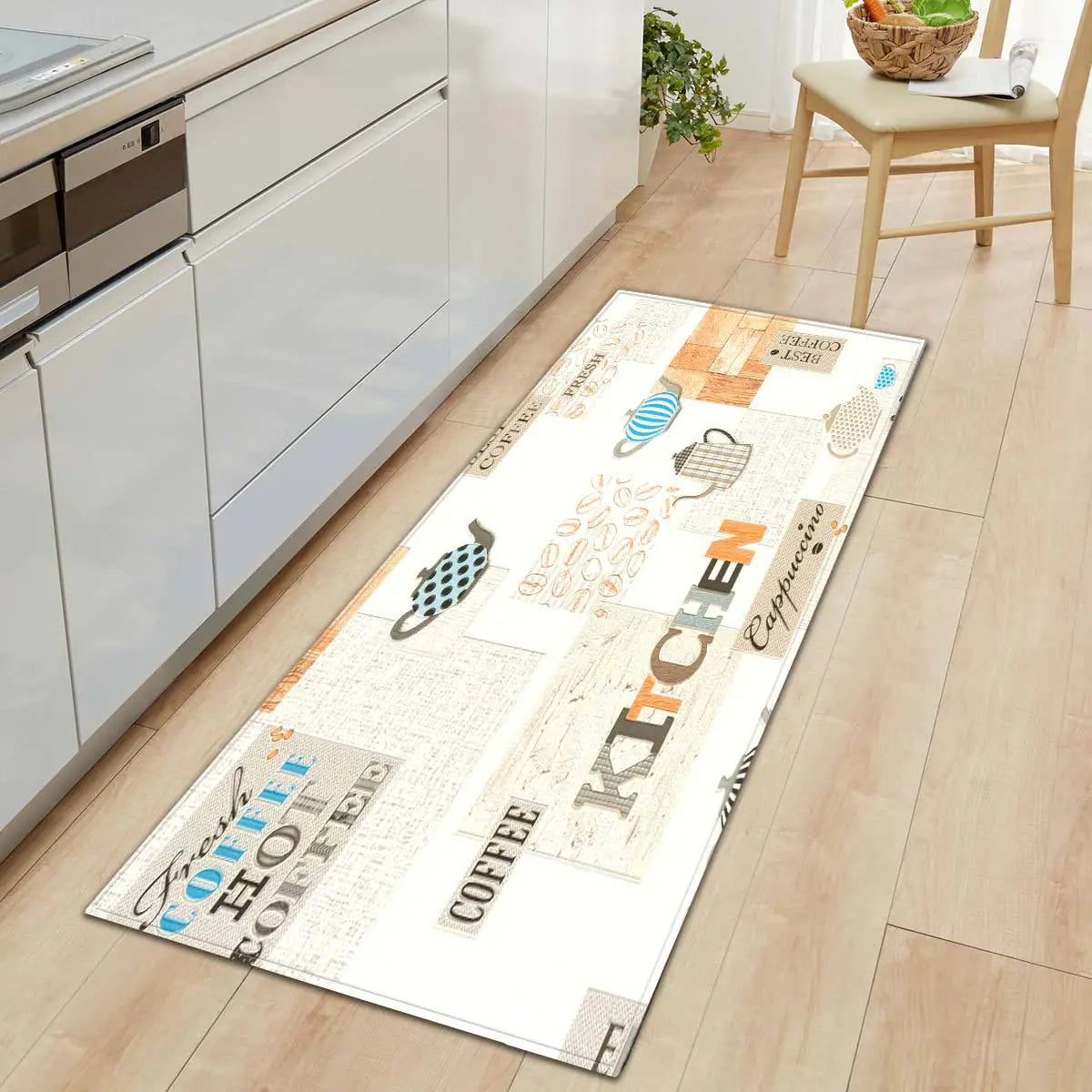 Geometric Kitchen Utensil and Spice Runner Mat