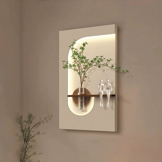 Illuminated Wooden Wall Vase – Modern Serenity