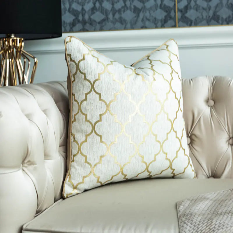 Modern Gold Green Striped Cushion Cover for Sofa 30-50cm