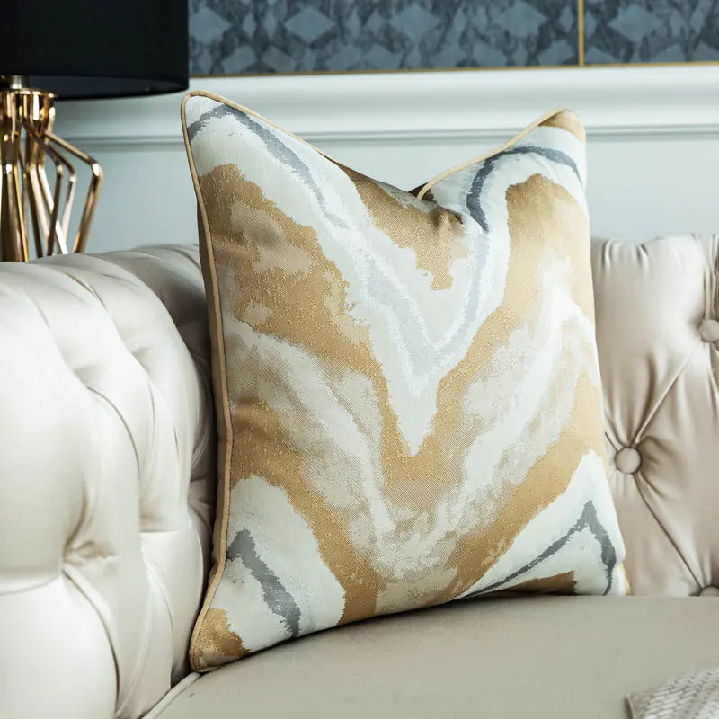 Modern Gold Green Striped Cushion Cover for Sofa 30-50cm