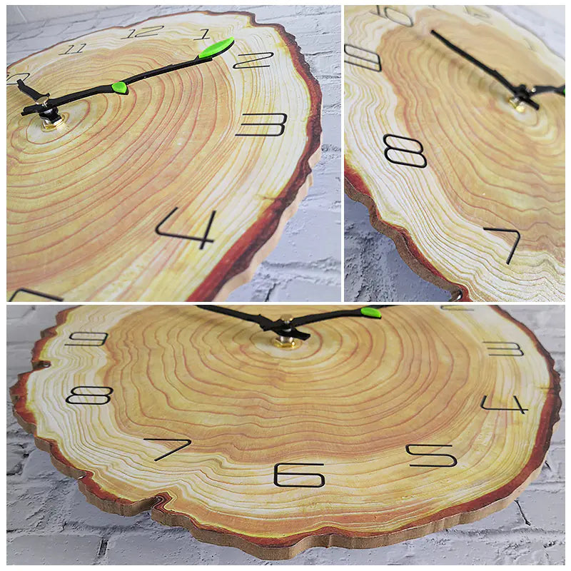 Wood Grain Clock, Annual Ring Silent Clock
