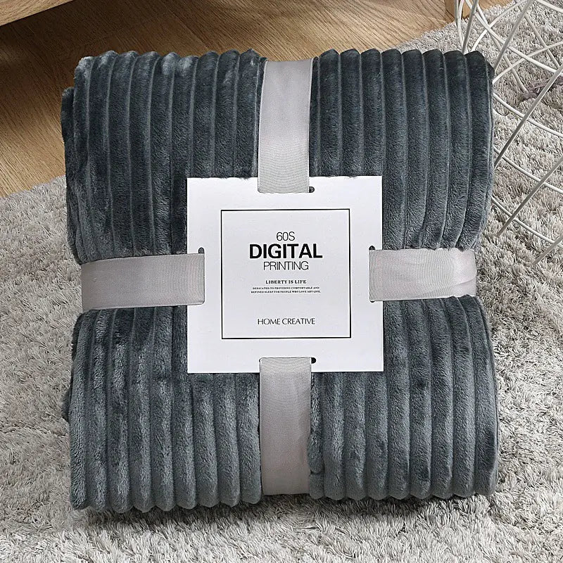 Solid Color Thick Mink Fleece Yoga Blanket Gift