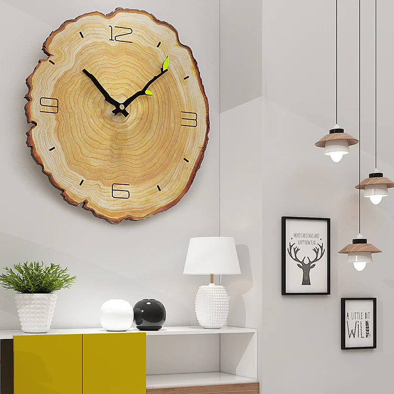 Wood Grain Clock, Annual Ring Silent Clock