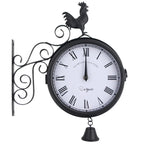 Outdoor Iron Garden Clock - Creative Double-Sided Design