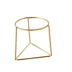 Geometric Ceramic Planter with Metal Stand for Home Decor