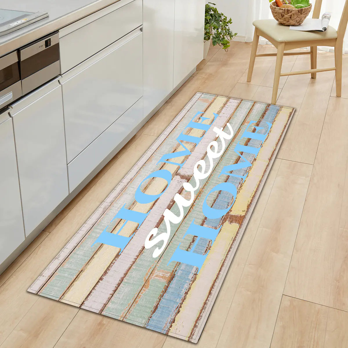 Geometric Kitchen Utensil and Spice Runner Mat