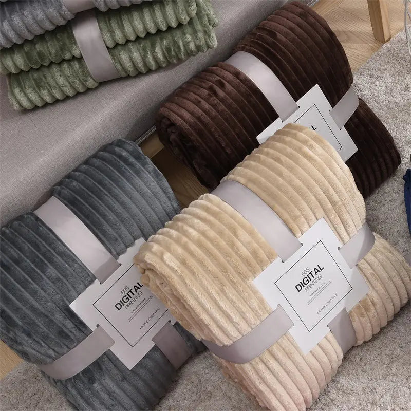 Solid Color Thick Mink Fleece Yoga Blanket Gift