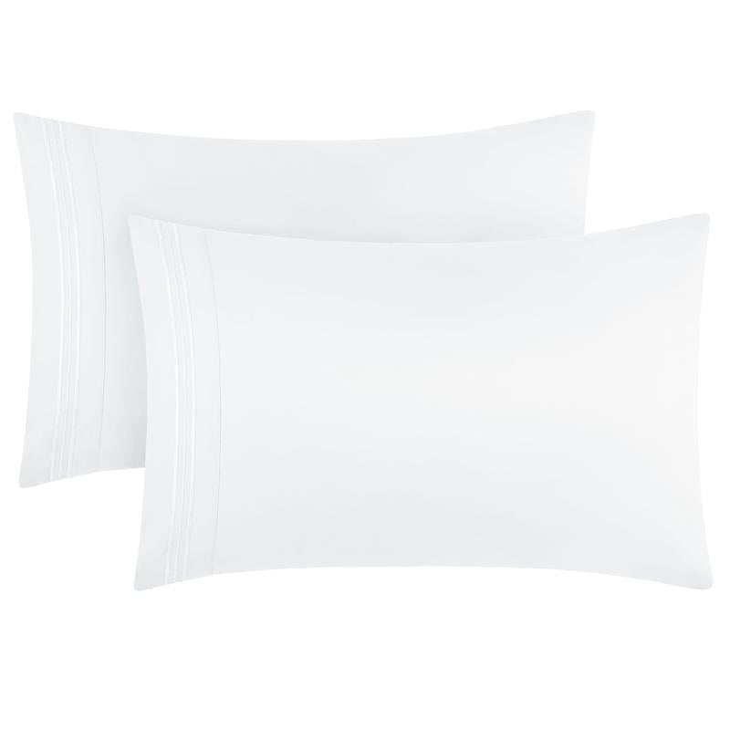 Mellanni Pillowcases, Set of 2, Iconic Collection Microfiber Pillow Covers - Hotel Luxury, Extra Soft, Cooling - Wrinkle, Fade, Stain Resistant