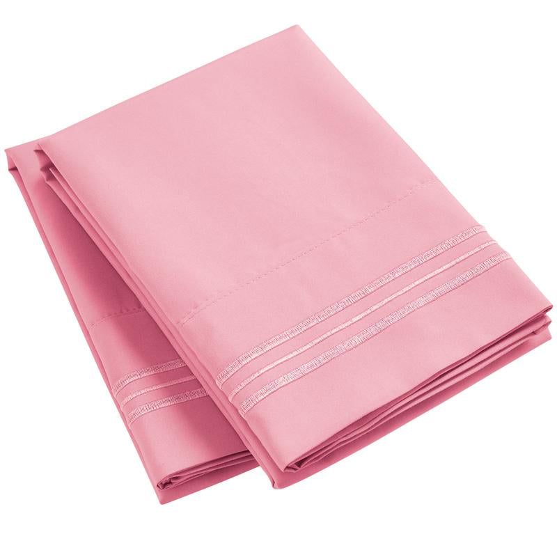 Mellanni Pillowcases, Set of 2, Iconic Collection Microfiber Pillow Covers - Hotel Luxury, Extra Soft, Cooling - Wrinkle, Fade, Stain Resistant