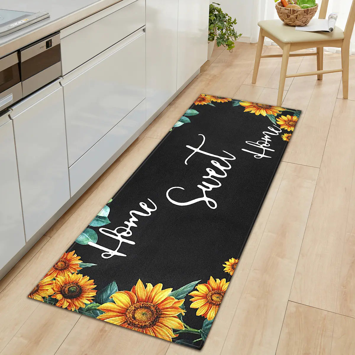 Geometric Kitchen Utensil and Spice Runner Mat