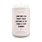 14oz Scented Candle Jar Pink Grapefruit Soy Candle with You are Awesome Message