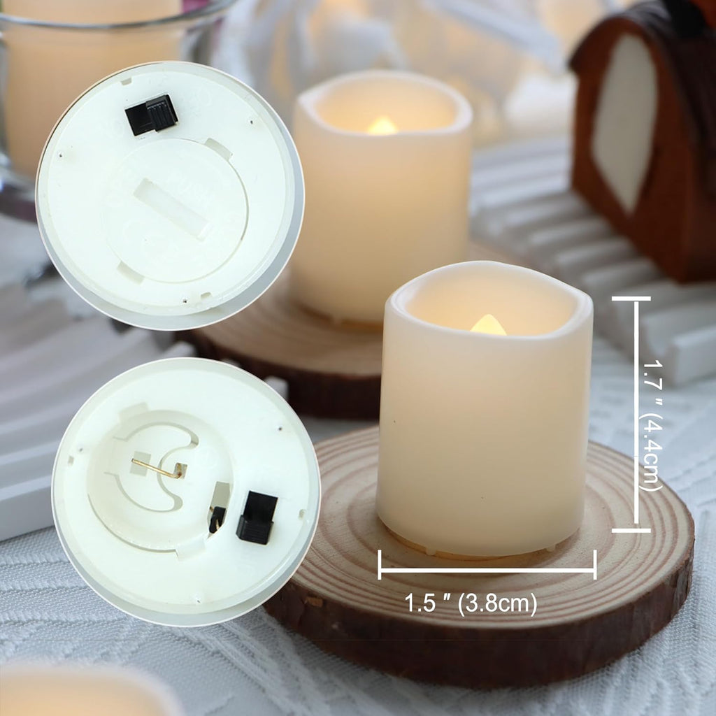 Battery Operated Flameless Votive Candles Small Bright Flickering LED Candle Lights for Wedding Party Table Centerpieces Halloween Christmas Decorations Batteries Incl Warm White 6 Pack