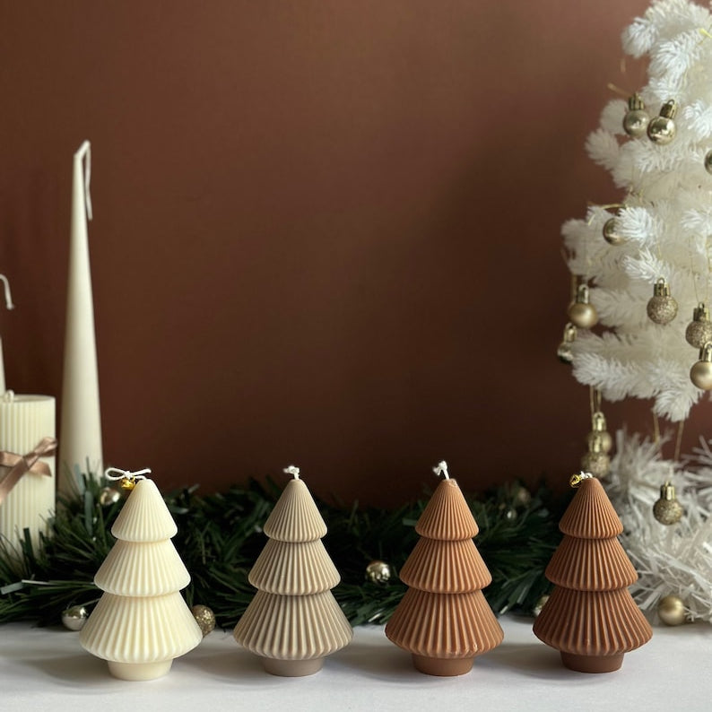 Sculpted Tree Candle – Soft Nude Glow