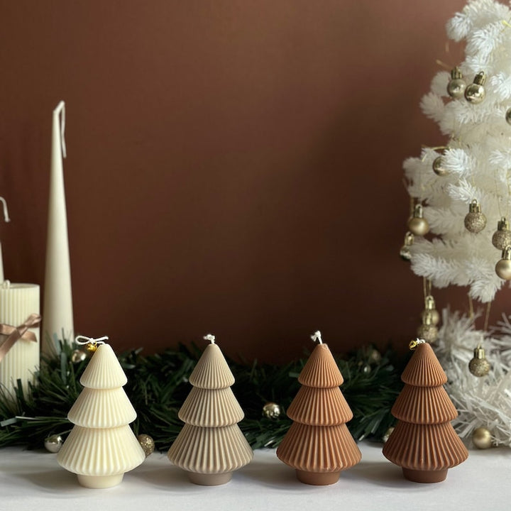 Sculpted Tree Candle – Soft Nude Glow