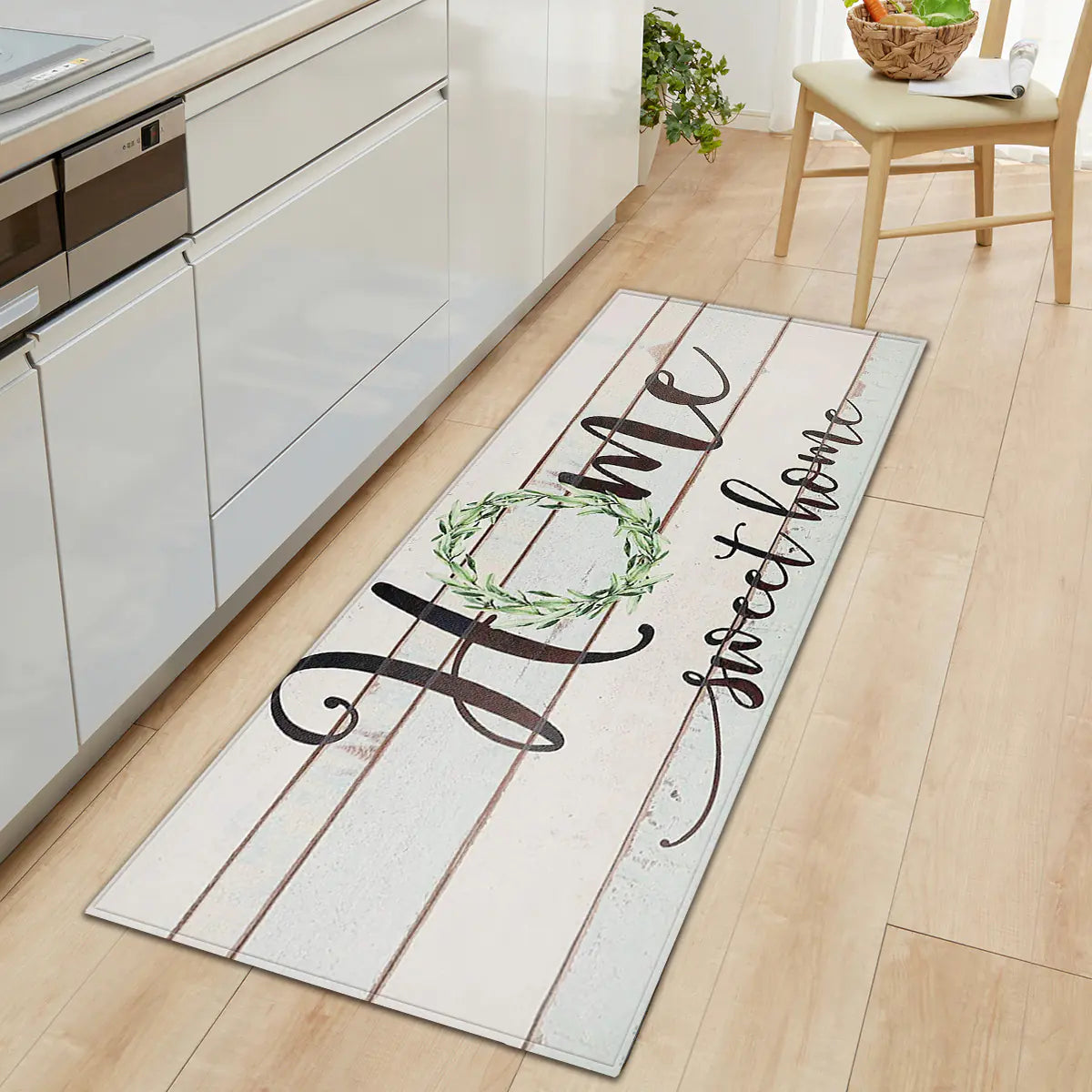 Geometric Kitchen Utensil and Spice Runner Mat
