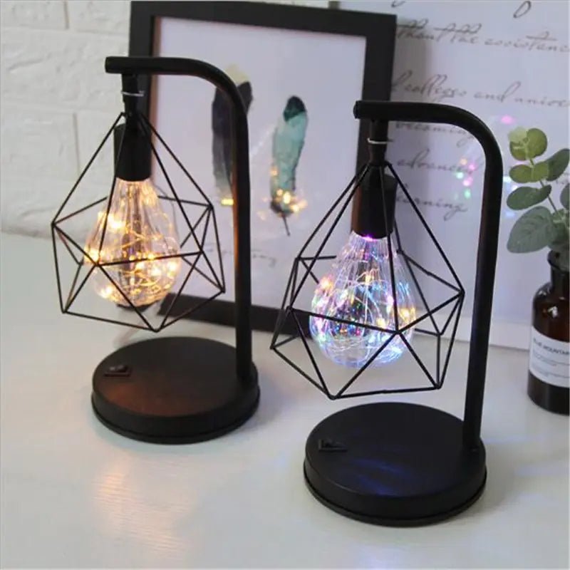 LED Iron Art Table Lamp for Home Decor and Christmas