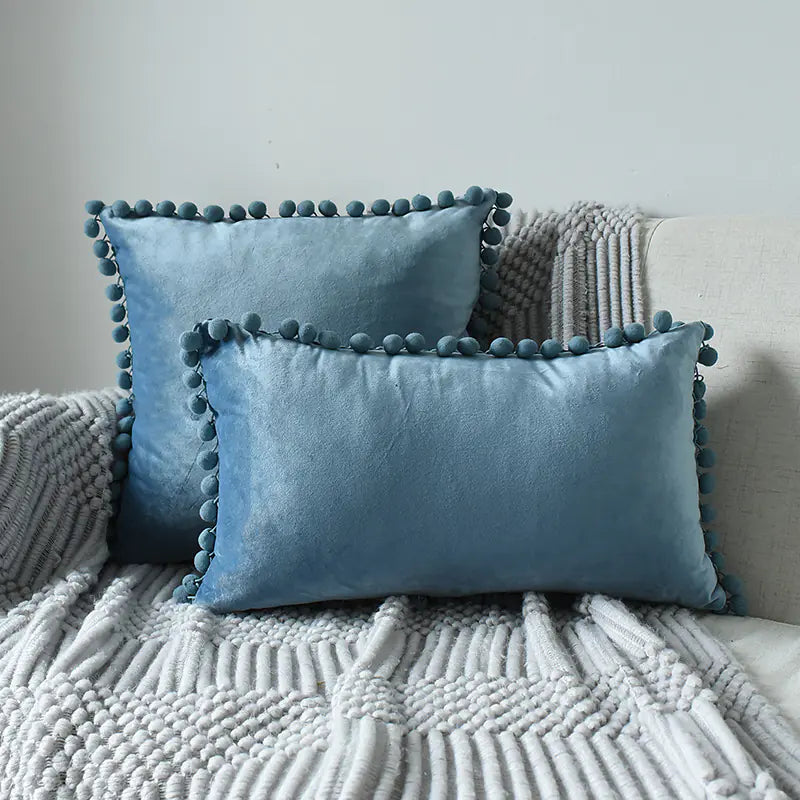 Ins Style Velvet Sofa Ball Pillowcase Cushion Rectangle