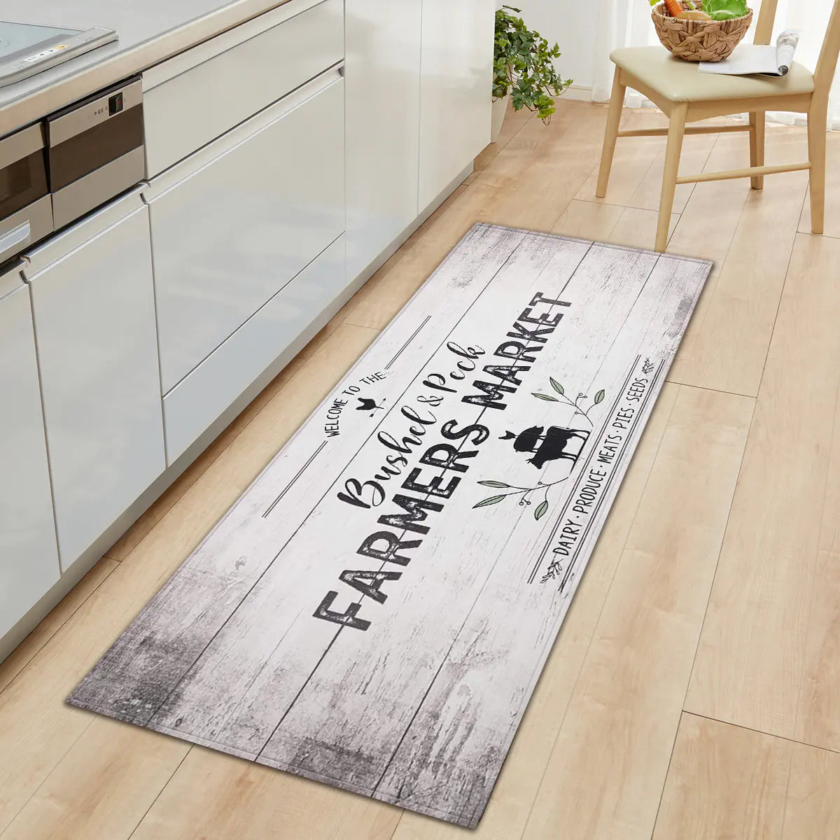 Geometric Kitchen Utensil and Spice Runner Mat