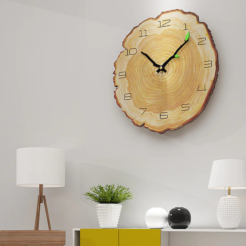 Wood Grain Clock, Annual Ring Silent Clock