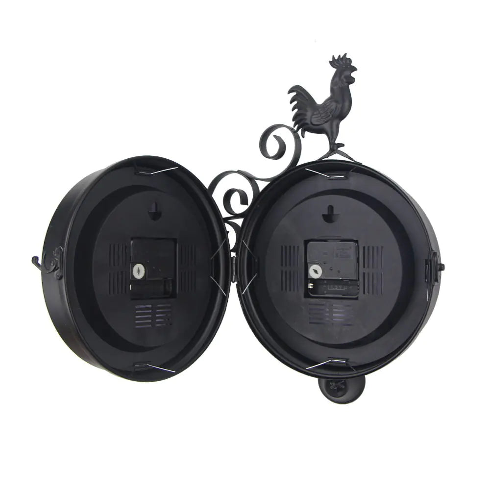Outdoor Iron Garden Clock - Creative Double-Sided Design