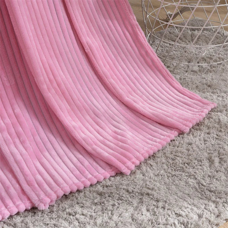 Solid Color Thick Mink Fleece Yoga Blanket Gift