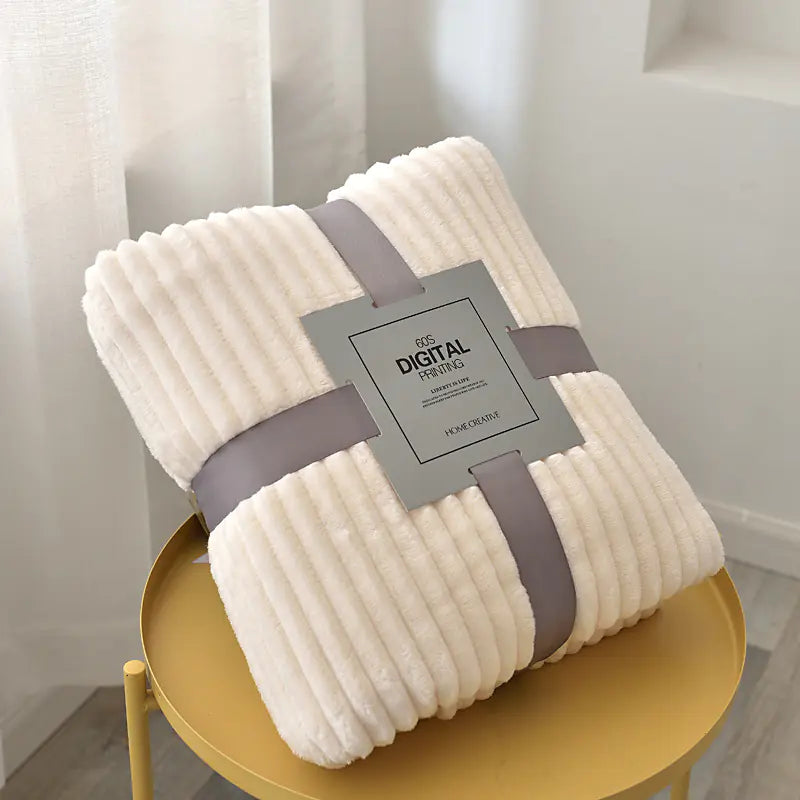 Solid Color Thick Mink Fleece Yoga Blanket Gift