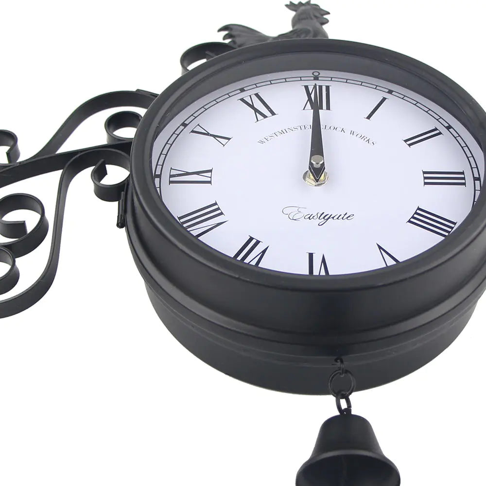Outdoor Iron Garden Clock - Creative Double-Sided Design